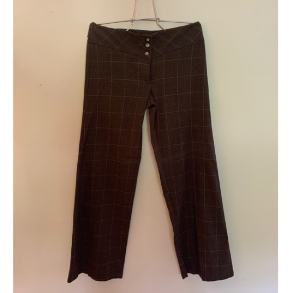 Dark Grey Lux Wide-Legged Button-Up Trousers